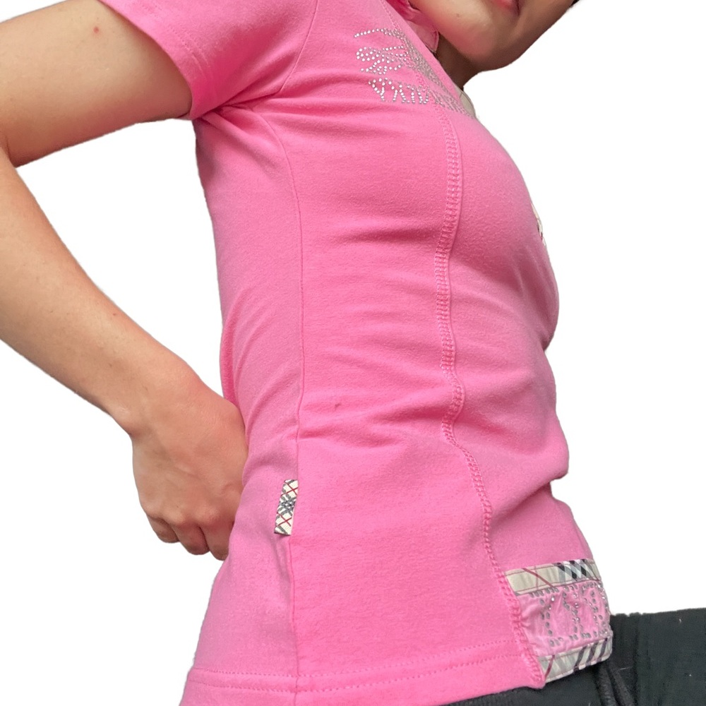 Pink Burberry Mock Shirt